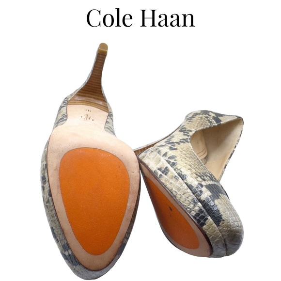 Cole Haan • Chelsea Platform Heels • Python • 7 US • EUC • Dust Bag + Heel Tips - Picture 12 of 16